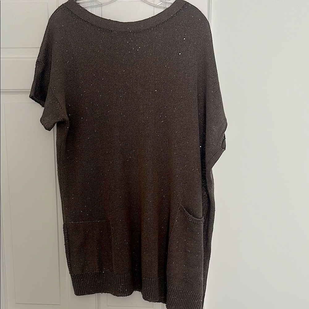 Brunello Cucinelli Brown Short Sleeve Sweater